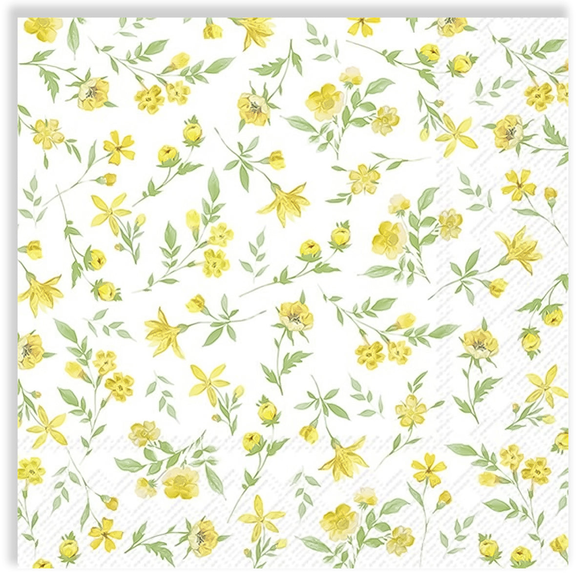 Guardanapo para Decoupage Ihr 33x33 Flores Felizes Amarelo C/ 20 Unidade
