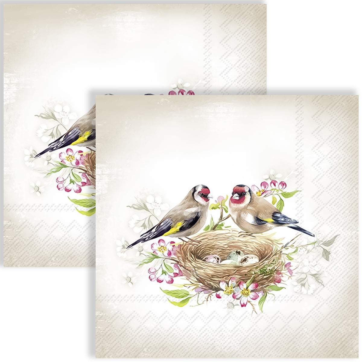 Guardanapo para Decoupage Ihr 33x33cm com 2 Unidades - Pássaros no Ninho