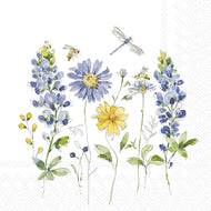 Guardanapo para Decoupage Ihr 33x33cm com 20 Unidades - Flores Adoráveis Azul