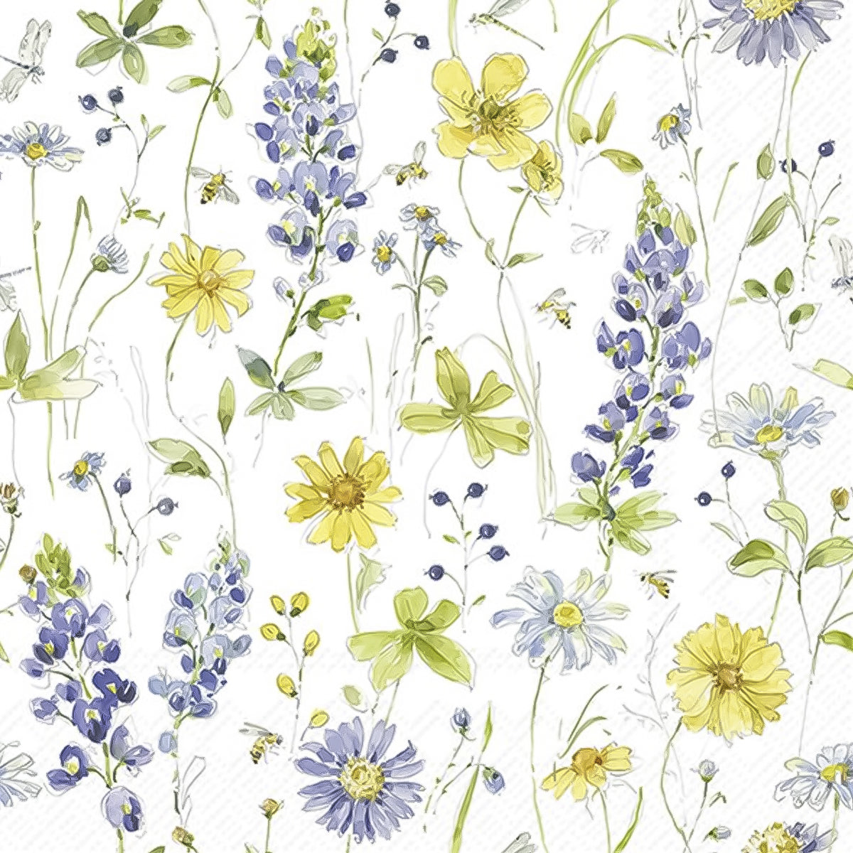 Guardanapo para Decoupage Ihr 33x33 Flores Lindos Azuis C/ 20 Unidade