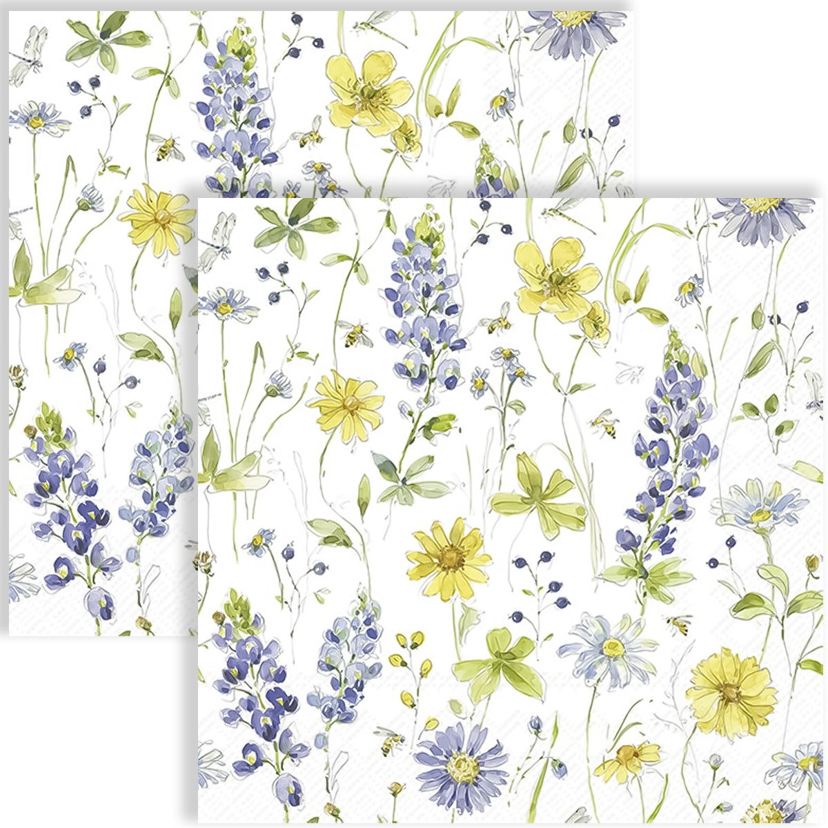 Guardanapo para Decoupage Ihr 33x33 Flores Lindos Azuis C/ 20 Unidade