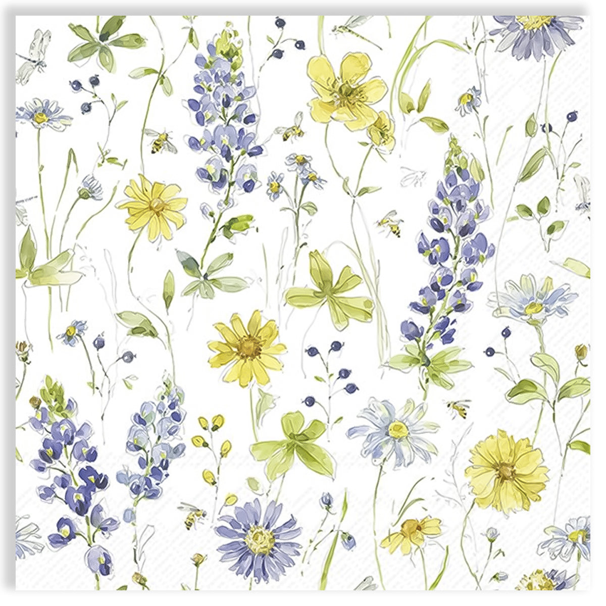 Guardanapo para Decoupage Ihr 33x33 Flores Lindos Azuis C/ 20 Unidade