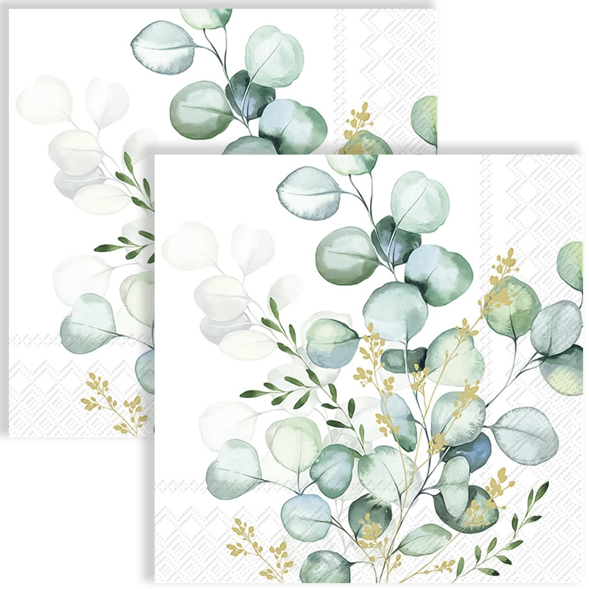 Guardanapo para Decoupage Ihr 33x33cm com 2 Unidades - Buquê de Eucalipto