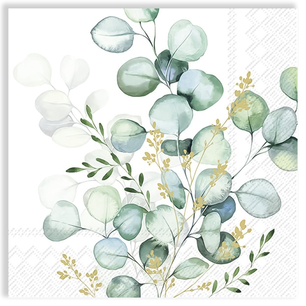 Guardanapo para Decoupage Ihr 33x33cm com 2 Unidades - Buquê de Eucalipto