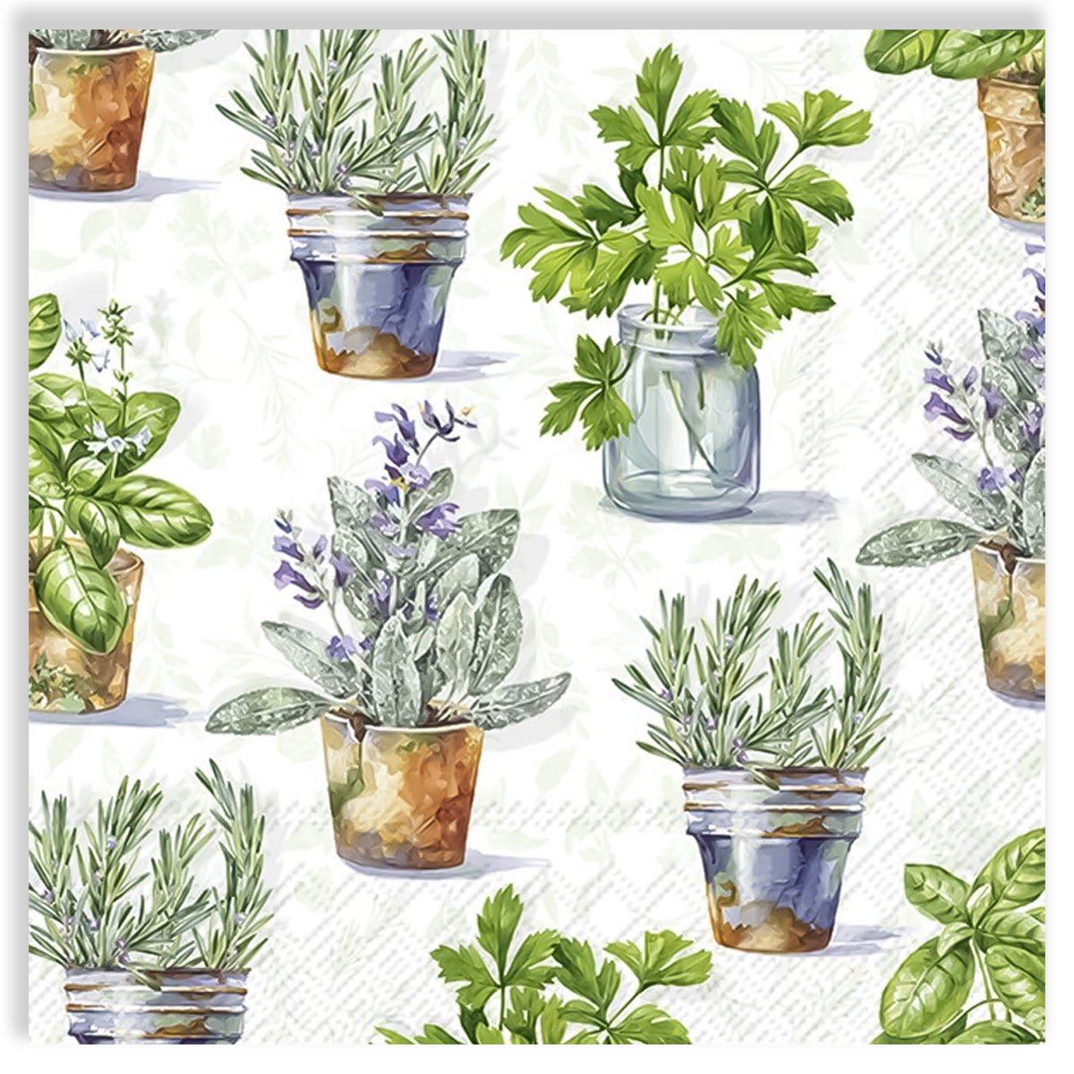 Guardanapo para Decoupage Ihr 33x33 Ervas Aromaticas C/ 20 Unidade