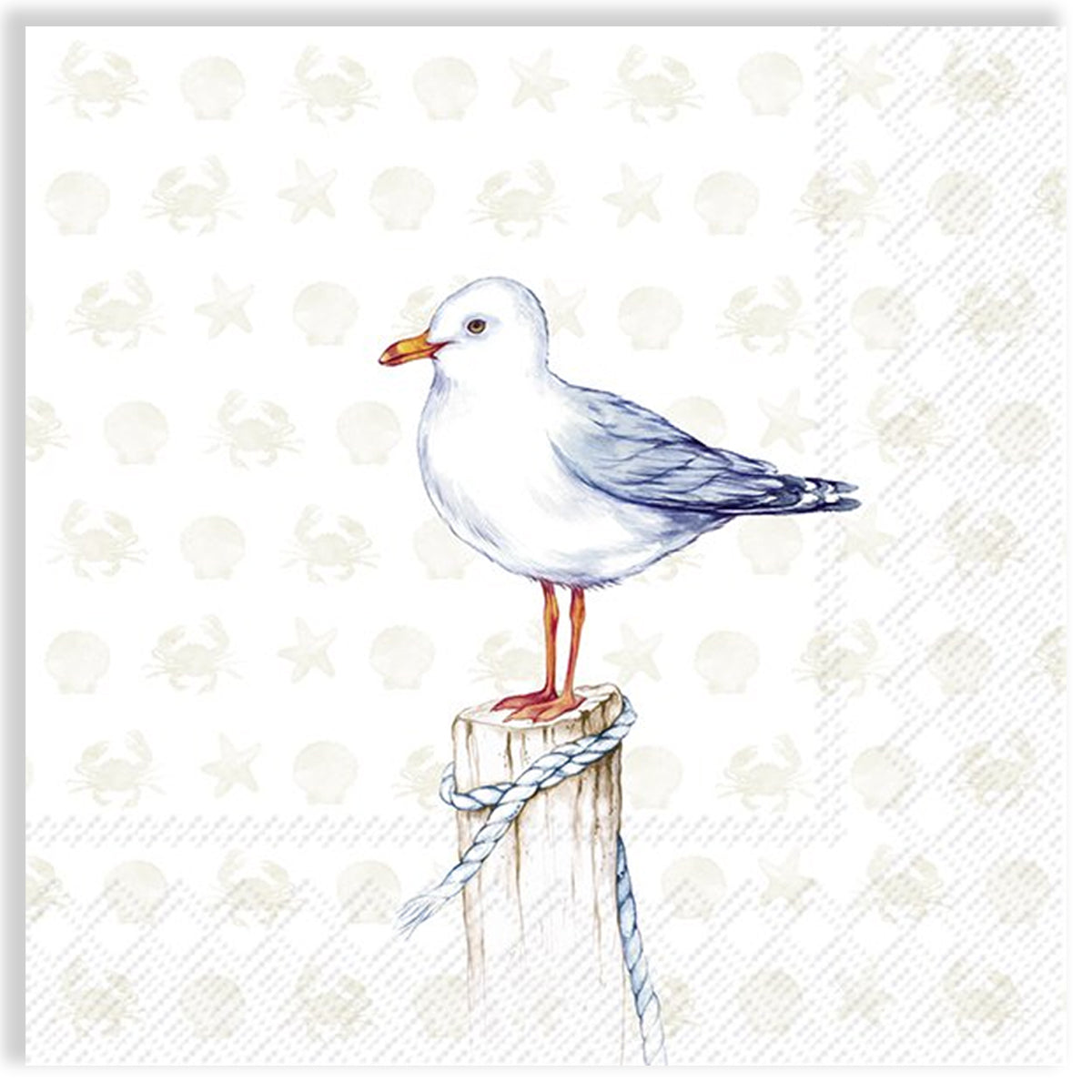 Guardanapo para Decoupage Ihr 33x33 Passaro Branco do Mar C/ 20 Unidade