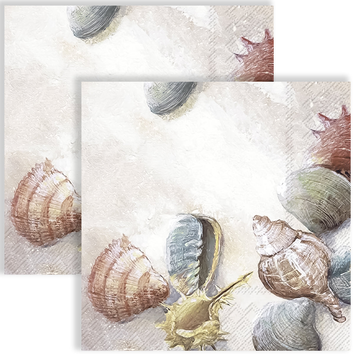 Guardanapo para Decoupage Ihr 33x33cm com 2 Unidades - Conchas do Mar
