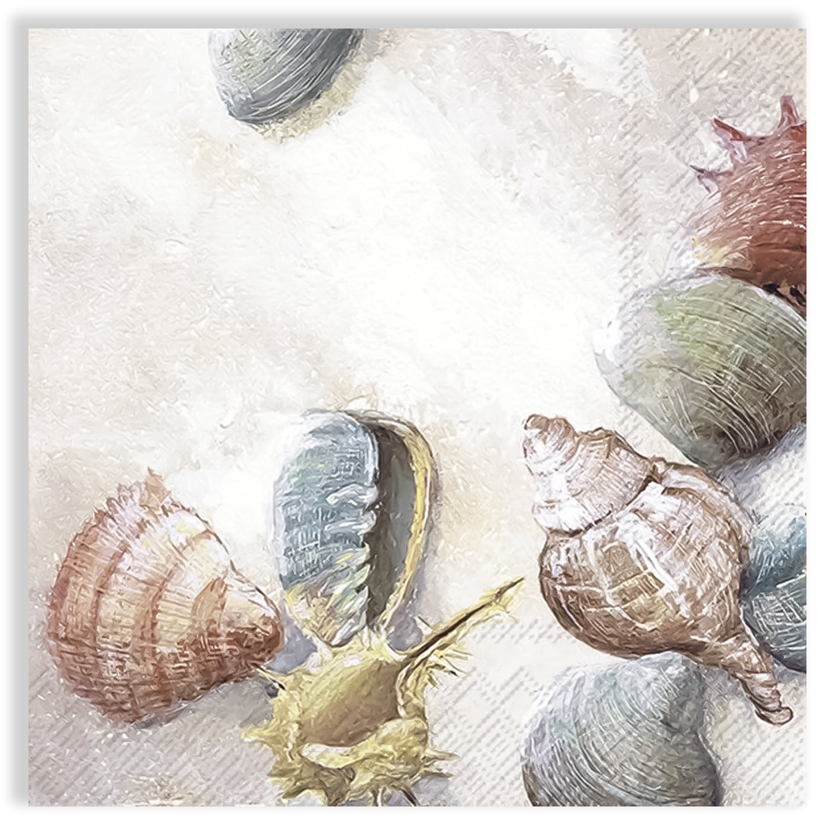 Guardanapo para Decoupage Ihr 33x33cm com 2 Unidades - Conchas do Mar