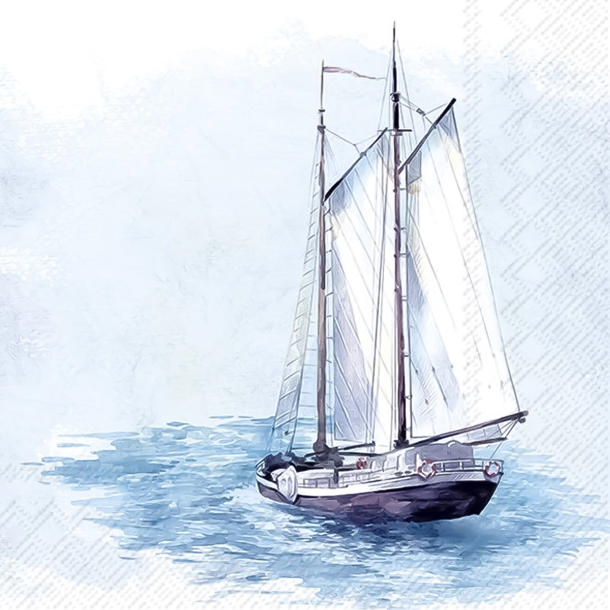 Guardanapo para Decoupage Ihr 33x33cm com 2 Unidades - Barco Navegando