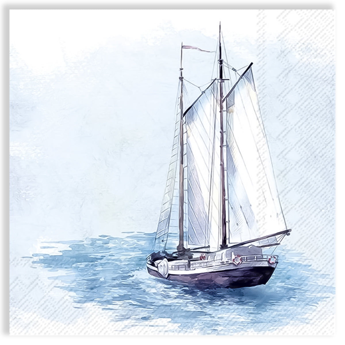 Guardanapo para Decoupage Ihr 33x33cm com 2 Unidades - Barco Navegando