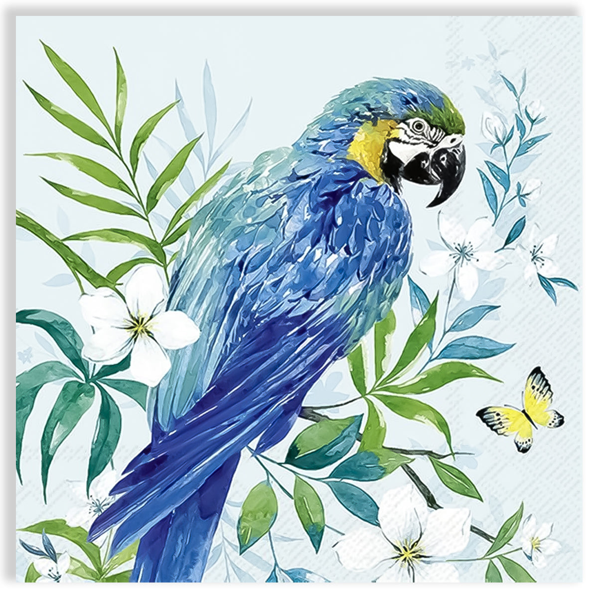 Guardanapo para Decoupage Ihr 33x33cm com 2 Unidades - Papagaio Azul