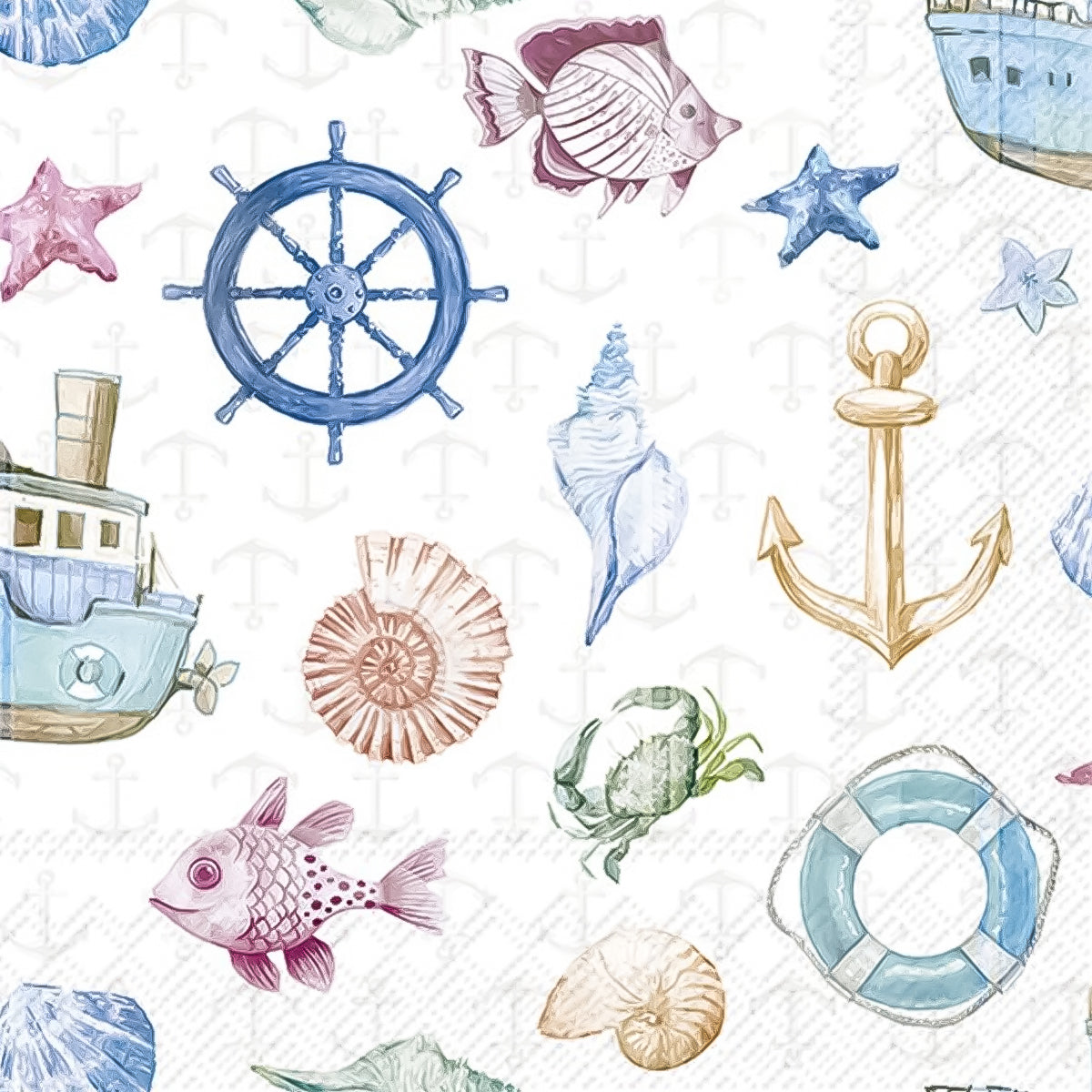 Guardanapo para Decoupage Ihr 33x33cm com 2 Unidades - Fundo do Mar