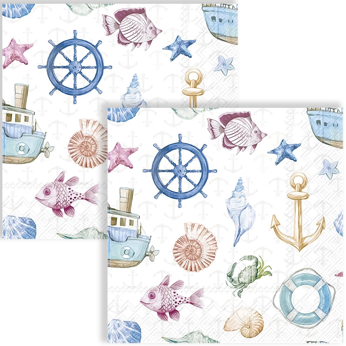 Guardanapo para Decoupage Ihr 33x33cm com 2 Unidades - Fundo do Mar