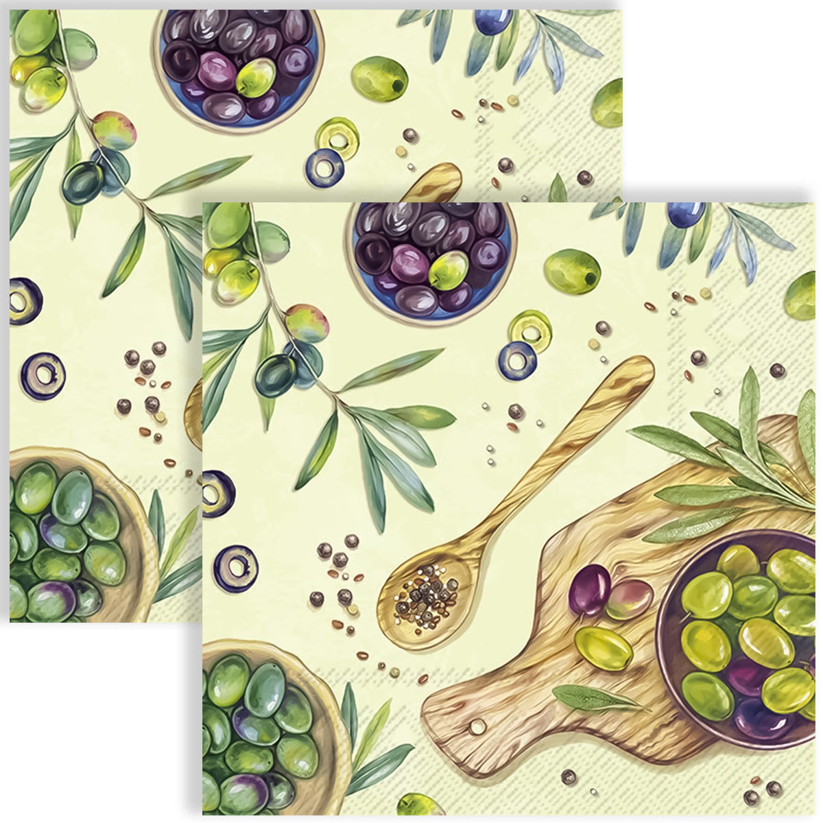 Guardanapo para Decoupage Ihr 33x33cm com 2 Unidades - Azeite de Oliva