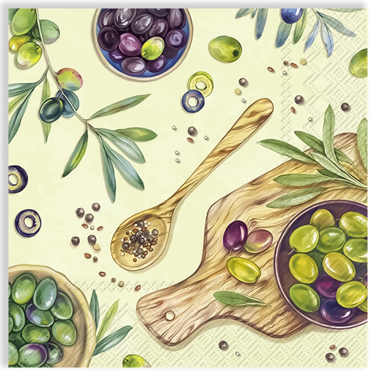 Guardanapo para Decoupage Ihr 33x33cm com 2 Unidades - Azeite de Oliva