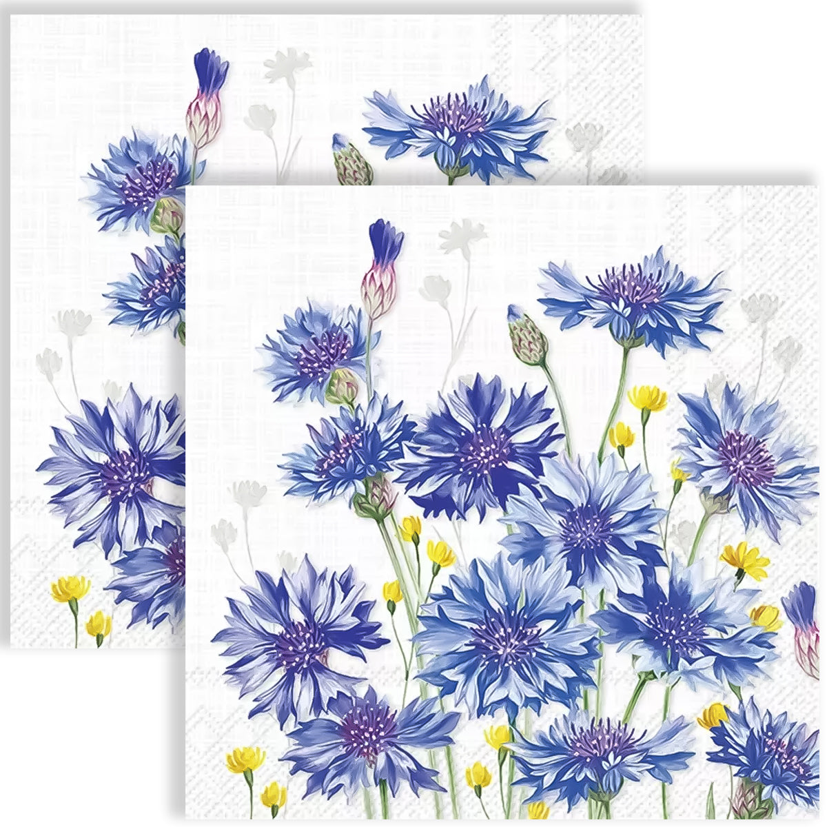 Guardanapo para Decoupage Ihr 33x33cm com 2 Unidades - Flores Zyane Azuis