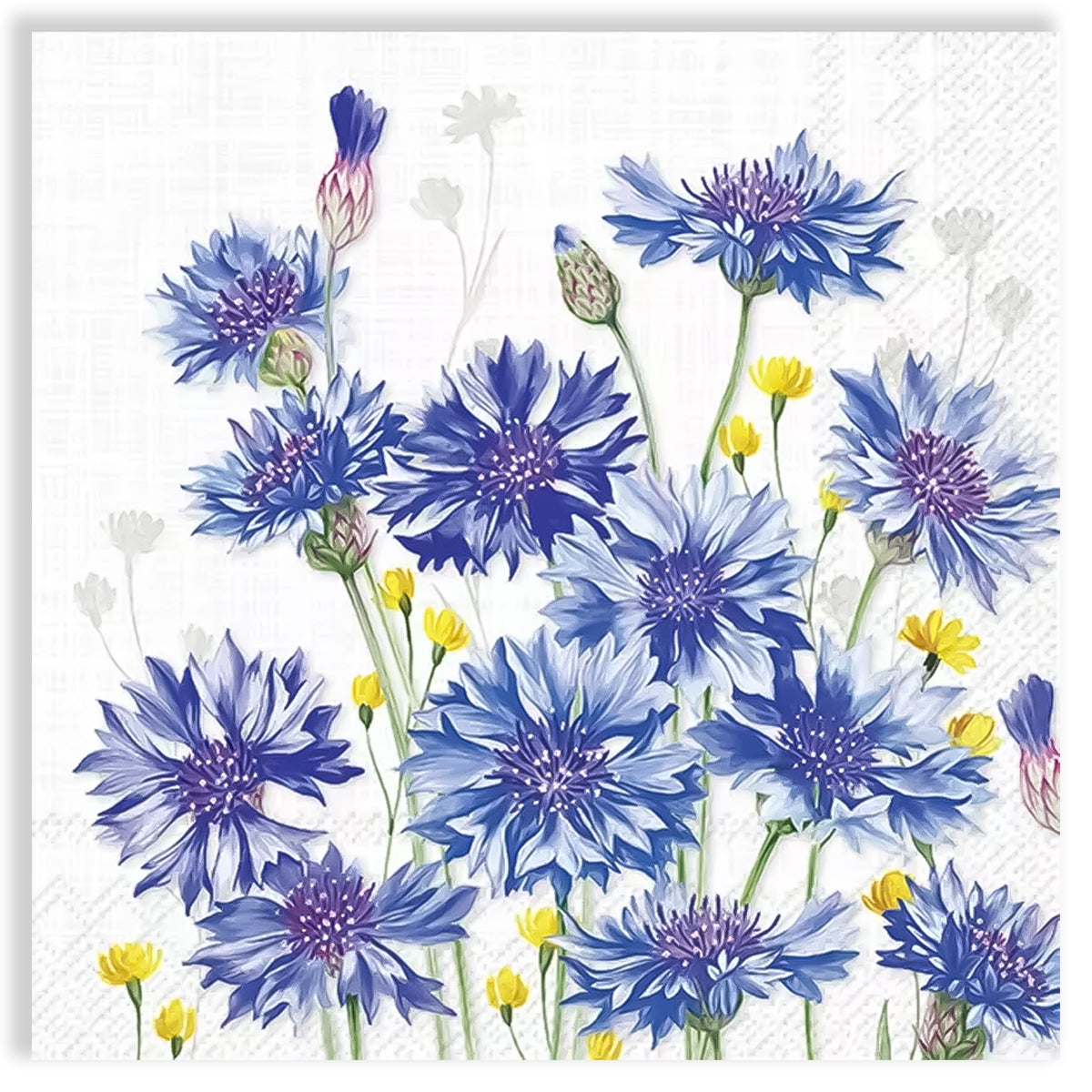 Guardanapo para Decoupage Ihr 33x33cm com 2 Unidades - Flores Zyane Azuis