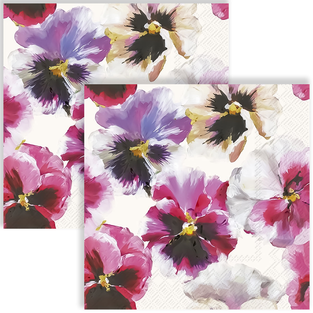 Guardanapo para Decoupage Ihr 33x33cm com 2 Unidades - Flor Viola Branca