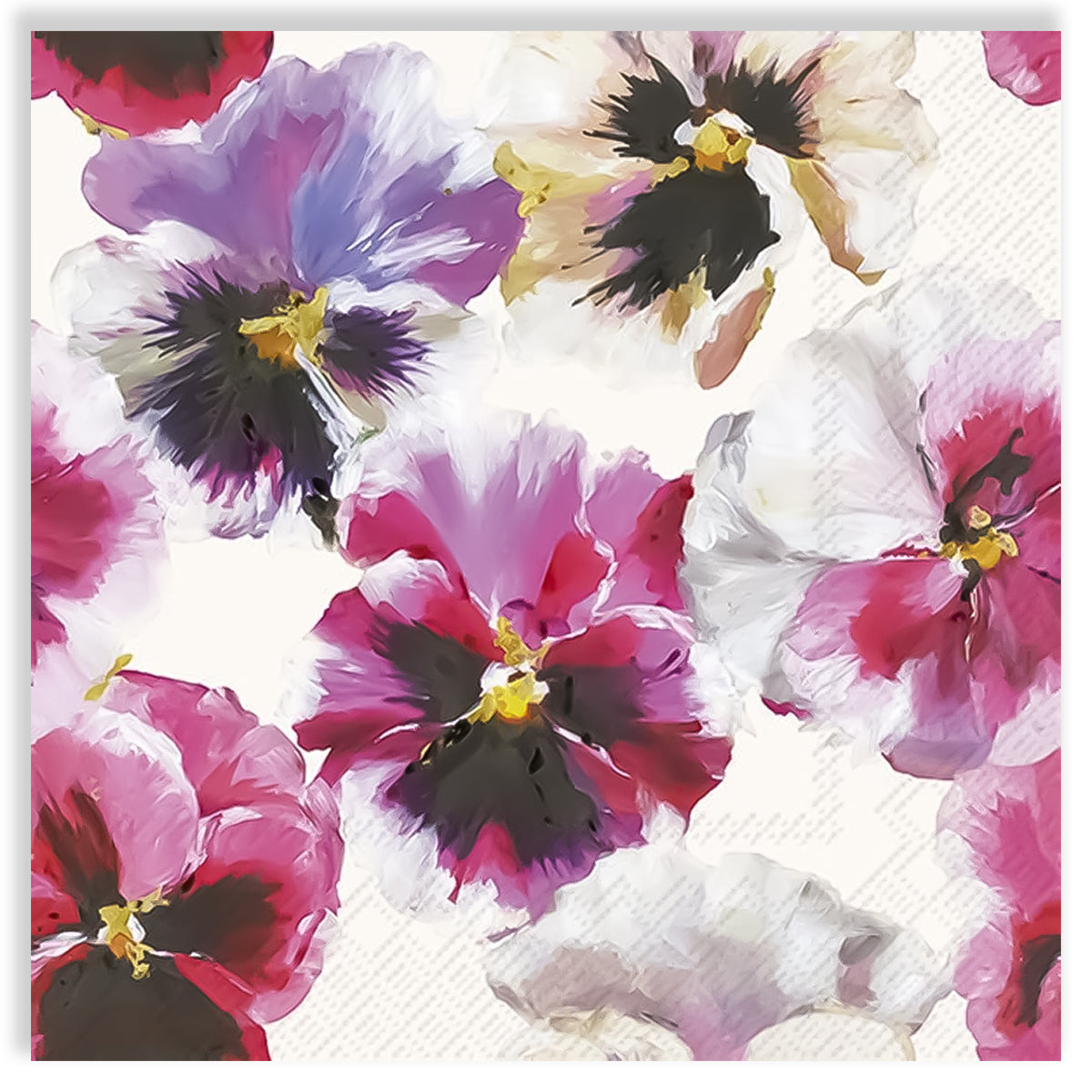 Guardanapo para Decoupage Ihr 33x33cm com 2 Unidades - Flor Viola Branca