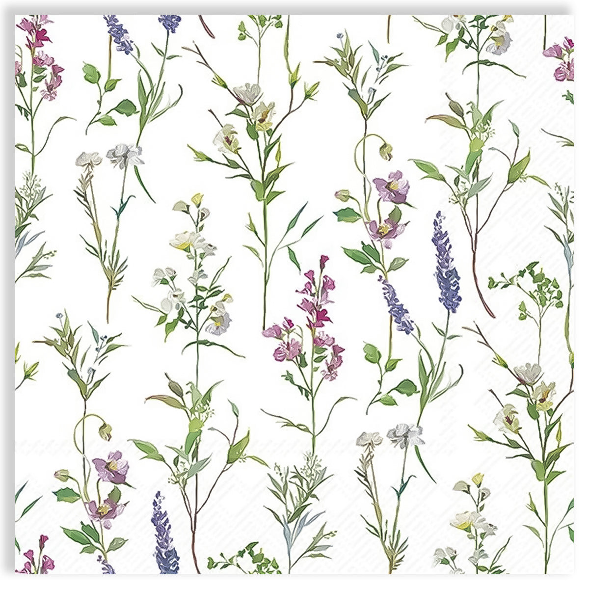 Guardanapo para Decoupage Ihr 33x33cm com 2 Unidades - Flores de Verão Branco