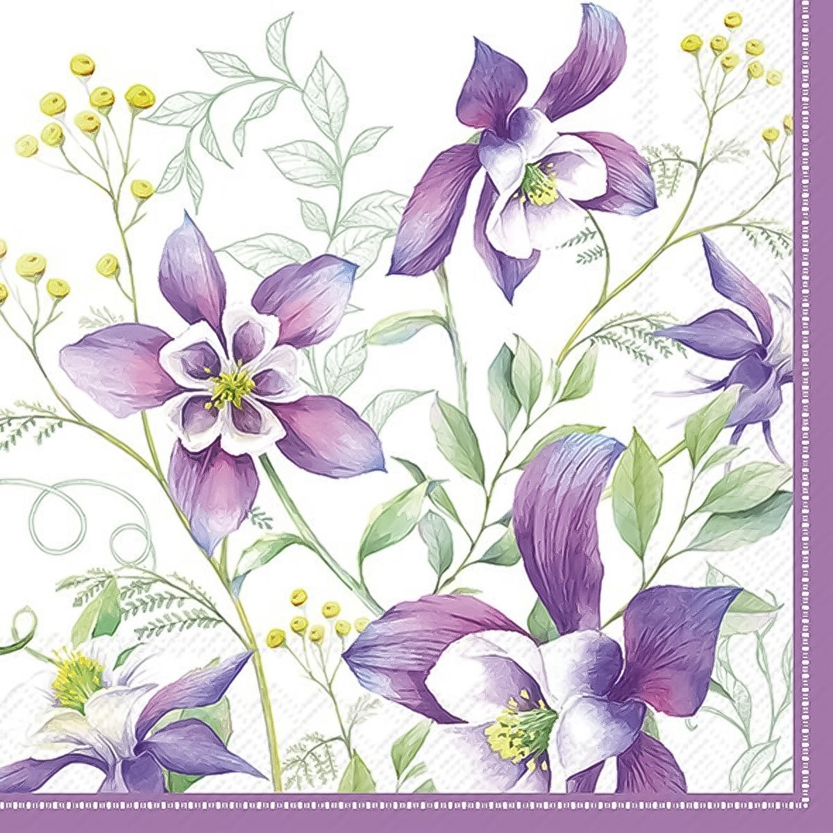 Guardanapo para Decoupage Ihr 33x33 Flores Verao Lilas C/ 20 Unidade