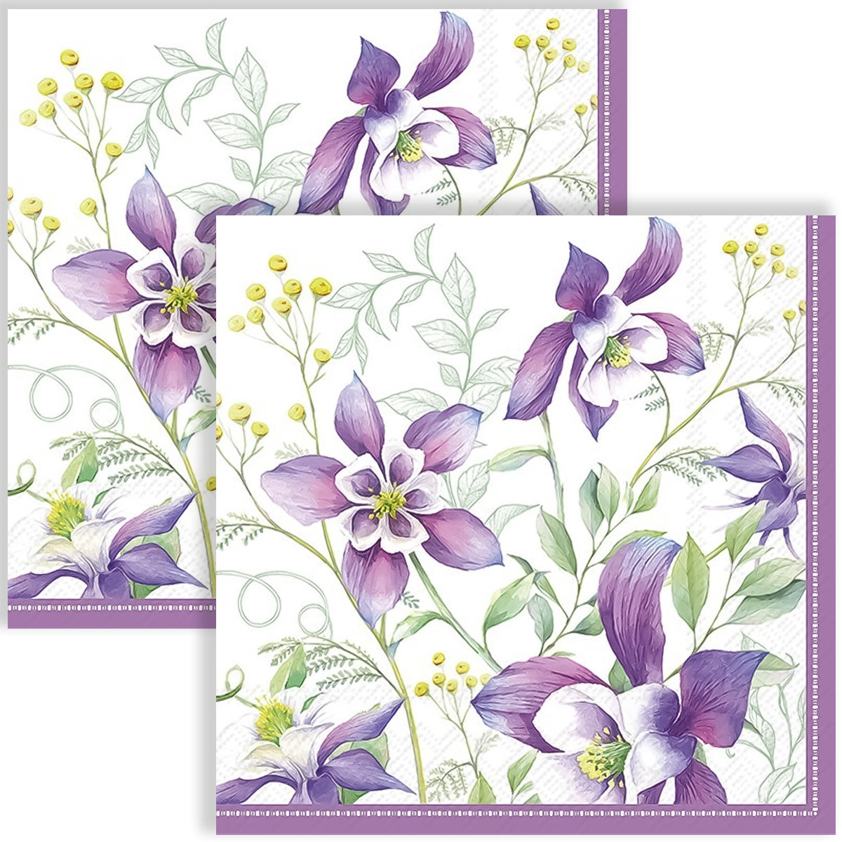 Guardanapo para Decoupage Ihr 33x33cm com 2 Unidades - Flores Verão Lilás