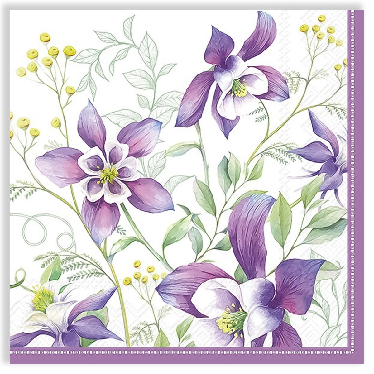 Guardanapo para Decoupage Ihr 33x33cm com 2 Unidades - Flores Verão Lilás