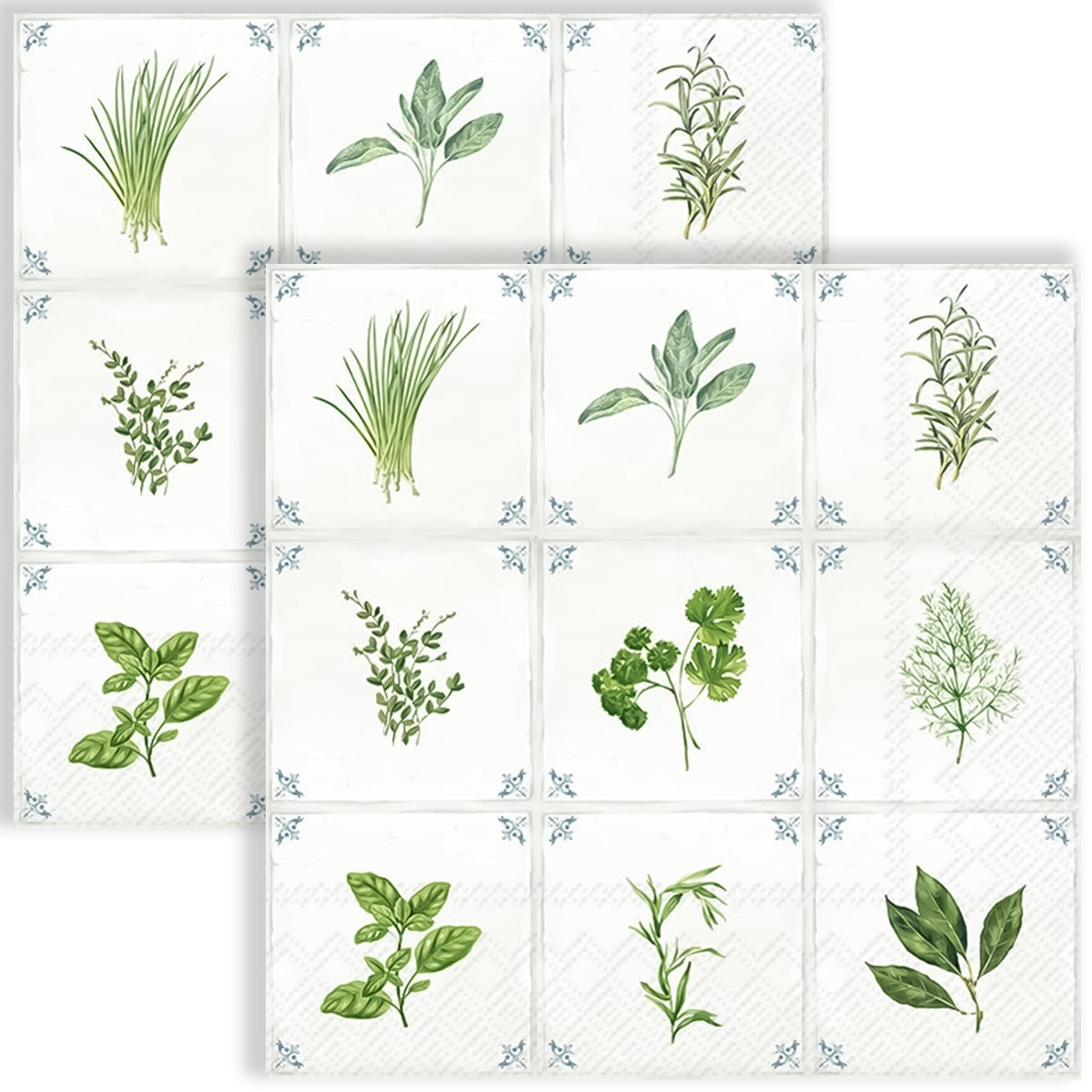 Guardanapo para Decoupage Ihr 33x33cm com 2 Unidades - Azulejo de Ervas