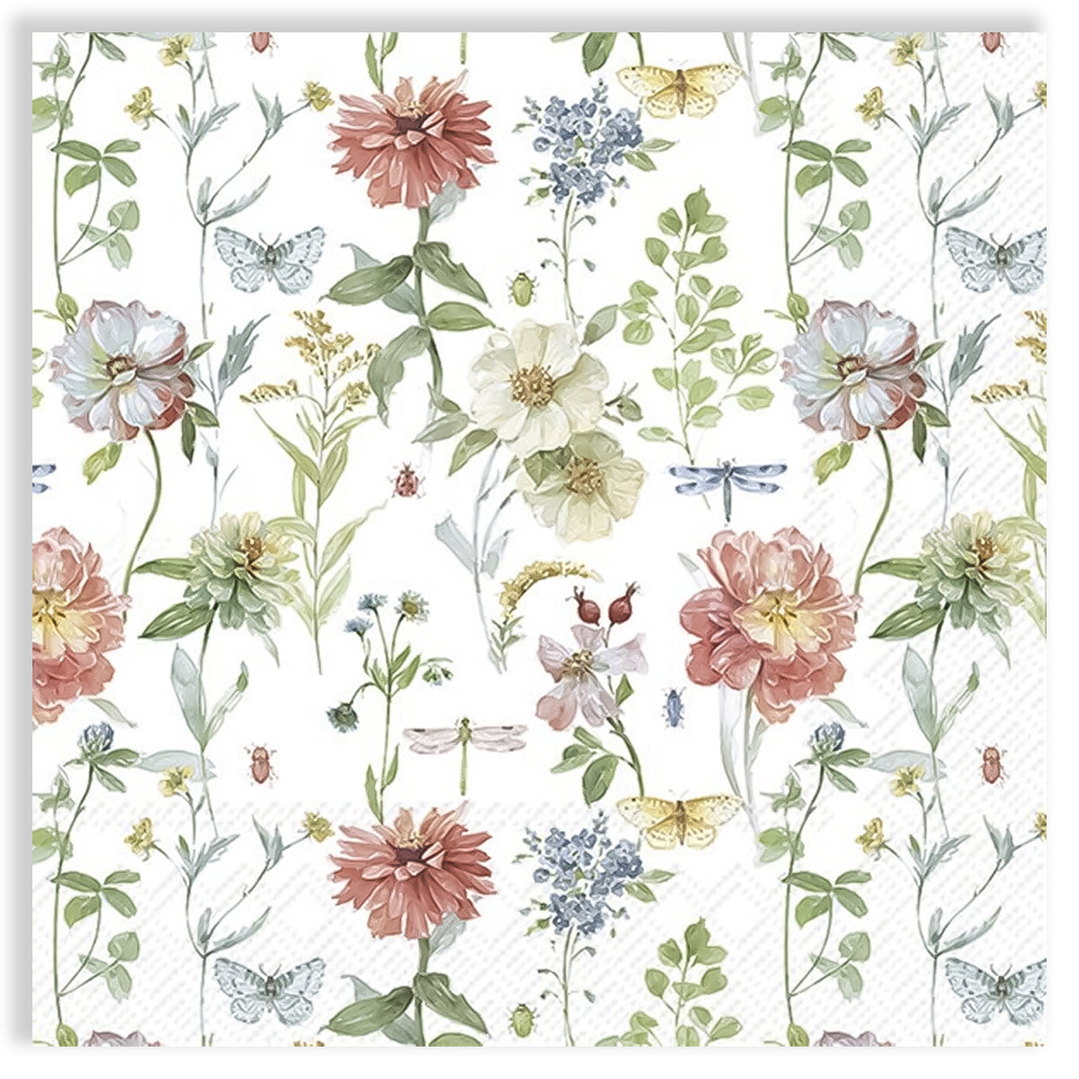 Guardanapo para Decoupage Ihr 33x33 Flores Floris C/ 20 Unidade