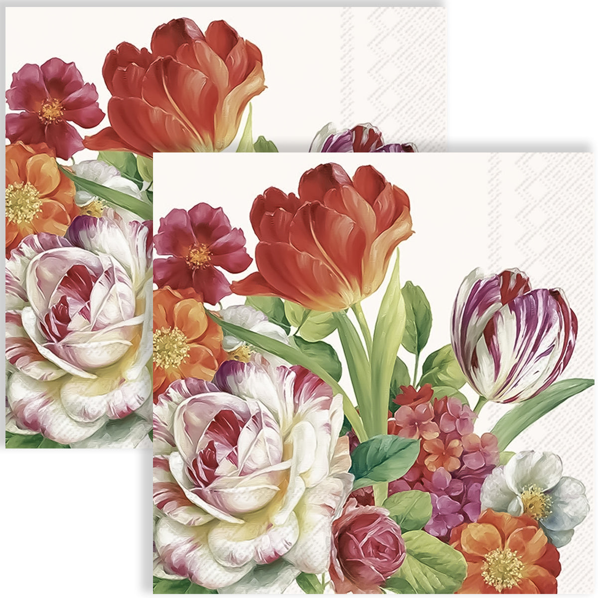 Guardanapo para Decoupage Ihr 33x33 Florescendo Primavera Creme C/ 20 Unidade