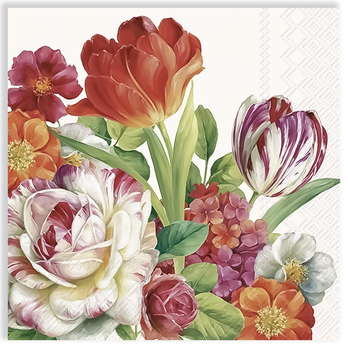 Guardanapo para Decoupage Ihr 33x33 Florescendo Primavera Creme C/ 20 Unidade