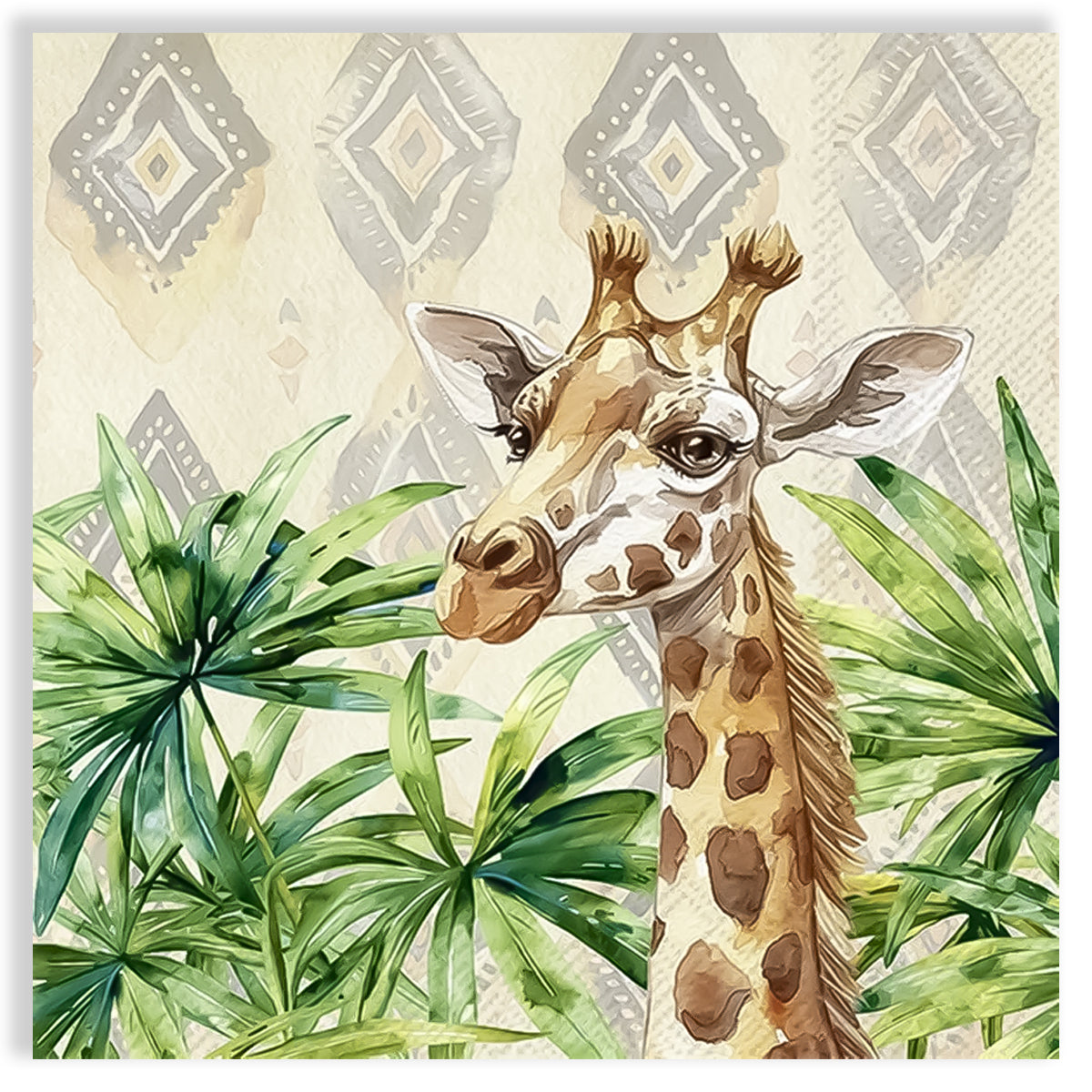 Guardanapo para Decoupage Ihr 33x33cm com 2 Unidades - Girafa Creme