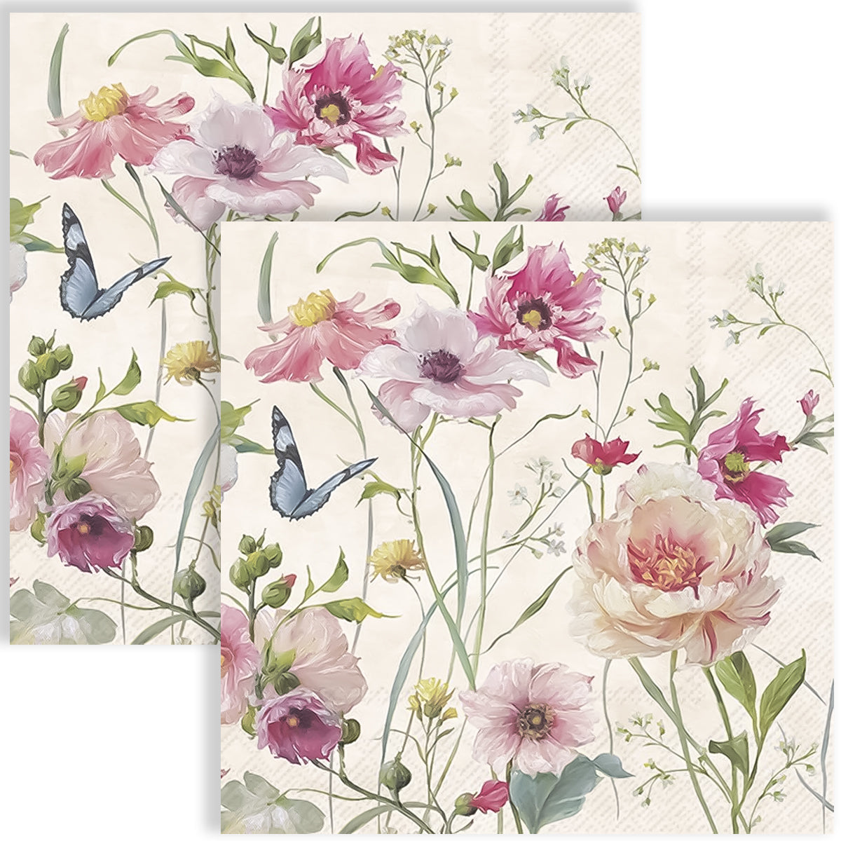 Guardanapo para Decoupage Ihr 33x33cm com 2 Unidades - Flores Vivas