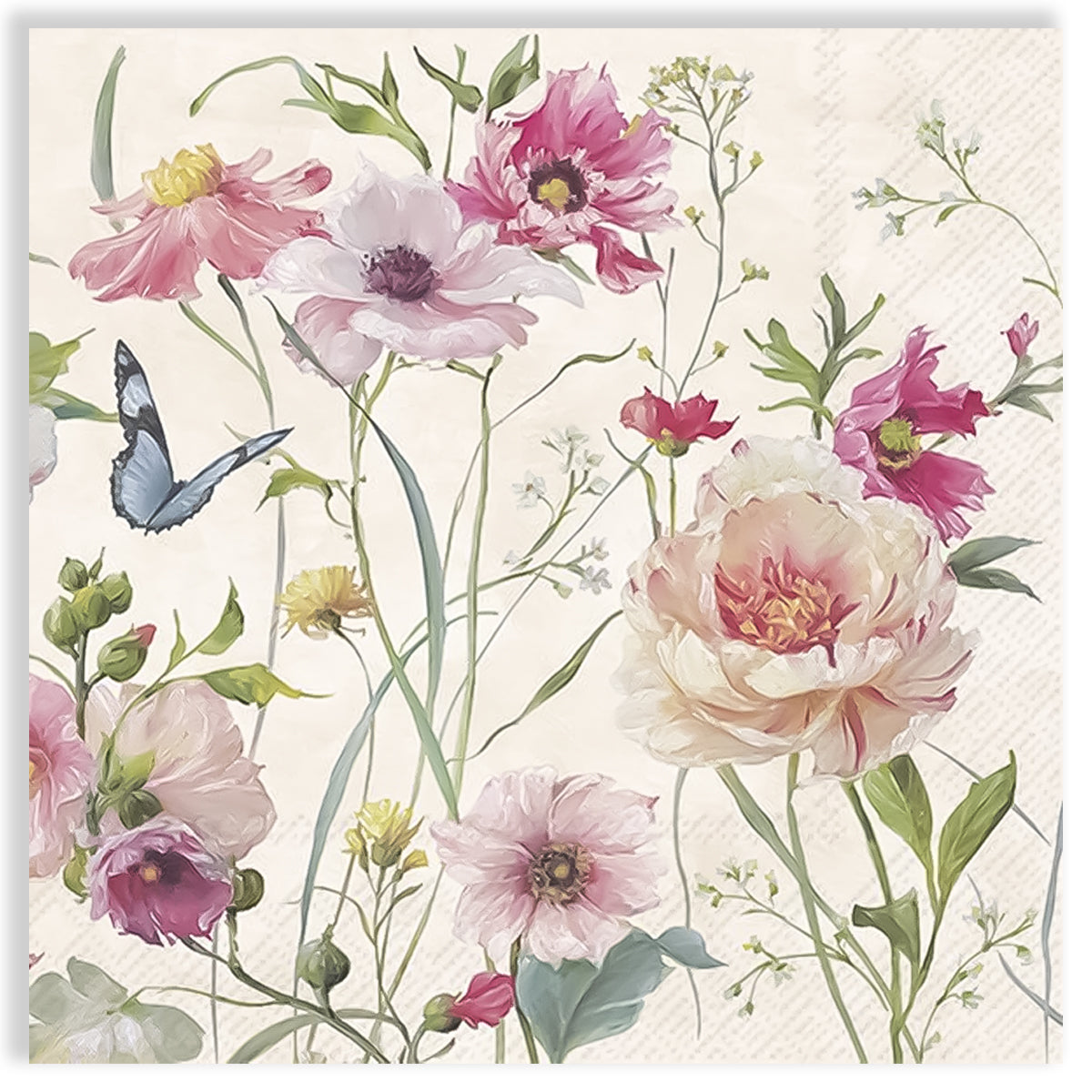 Guardanapo para Decoupage Ihr 33x33cm com 2 Unidades - Flores Vivas