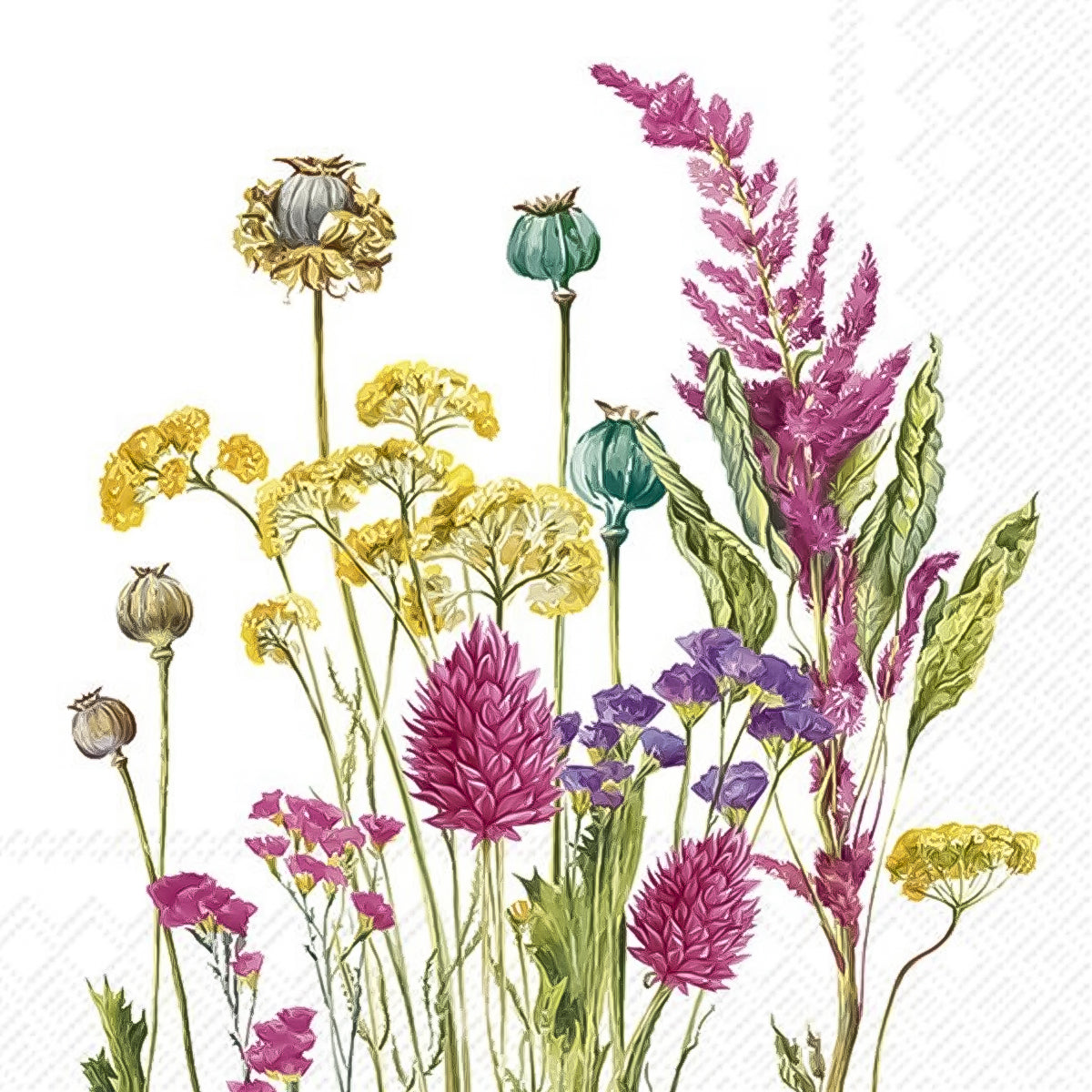 Guardanapo para Decoupage Ihr 33x33cm com 2 Unidades - Flores Sempre Verde