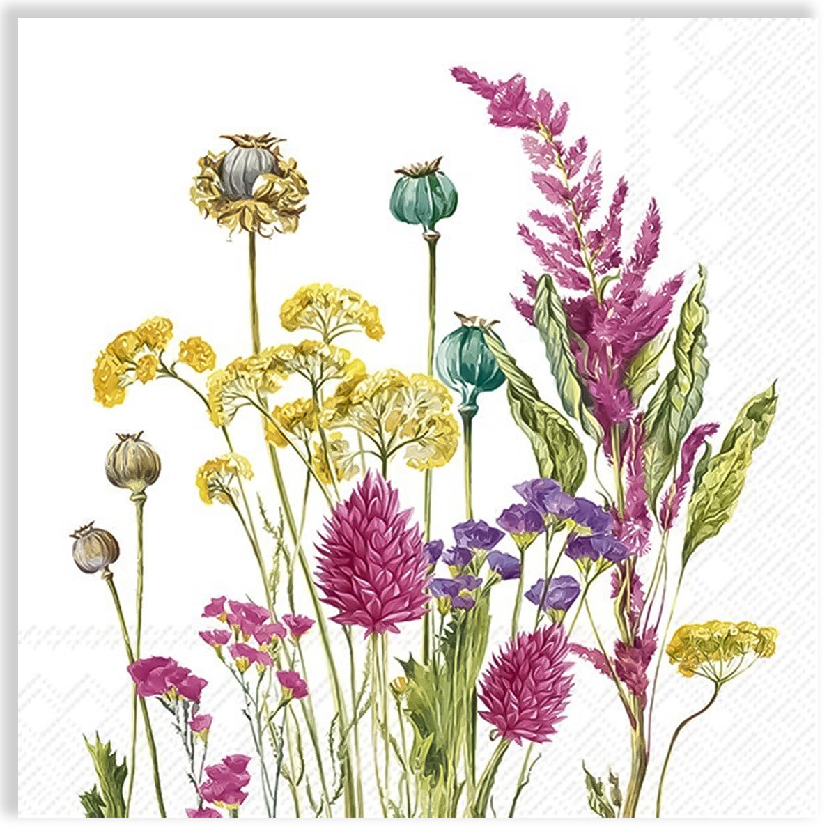 Guardanapo para Decoupage Ihr 33x33cm com 2 Unidades - Flores Sempre Verde