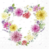 Guardanapo para Decoupage Ihr 33x33cm com 20 Unidades - Flores de Coração