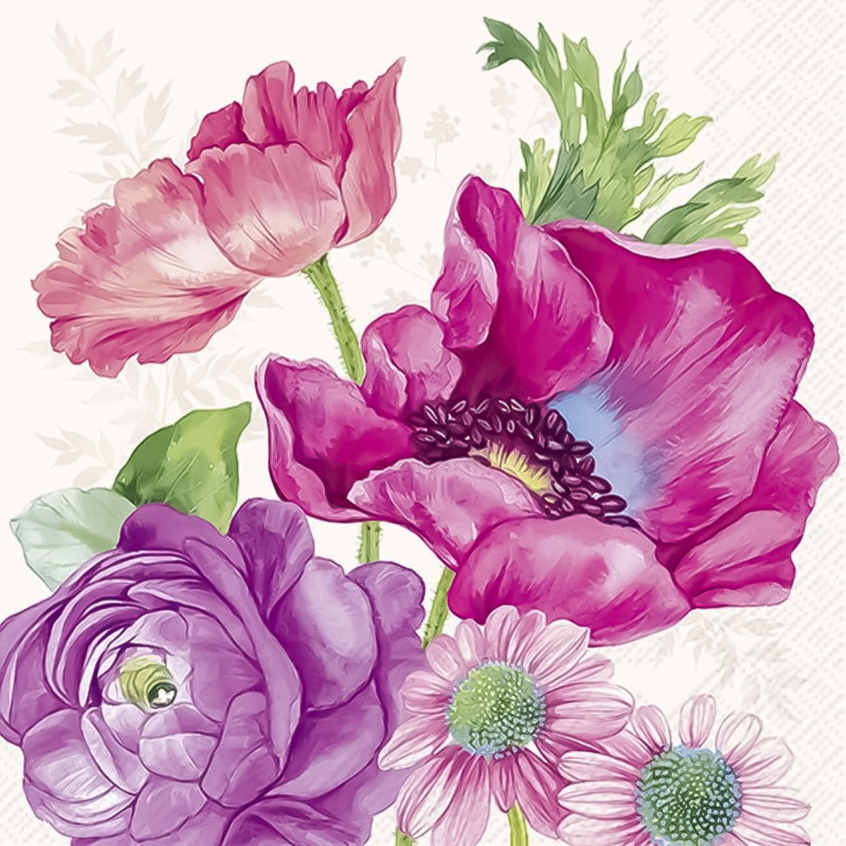 Guardanapo para Decoupage Ihr 33x33cm com 2 Unidades - Flores Joleen