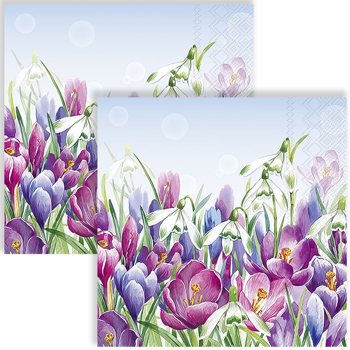 Guardanapo para Decoupage Ihr 33x33cm com 2 Unidades - Flores Azul Claro