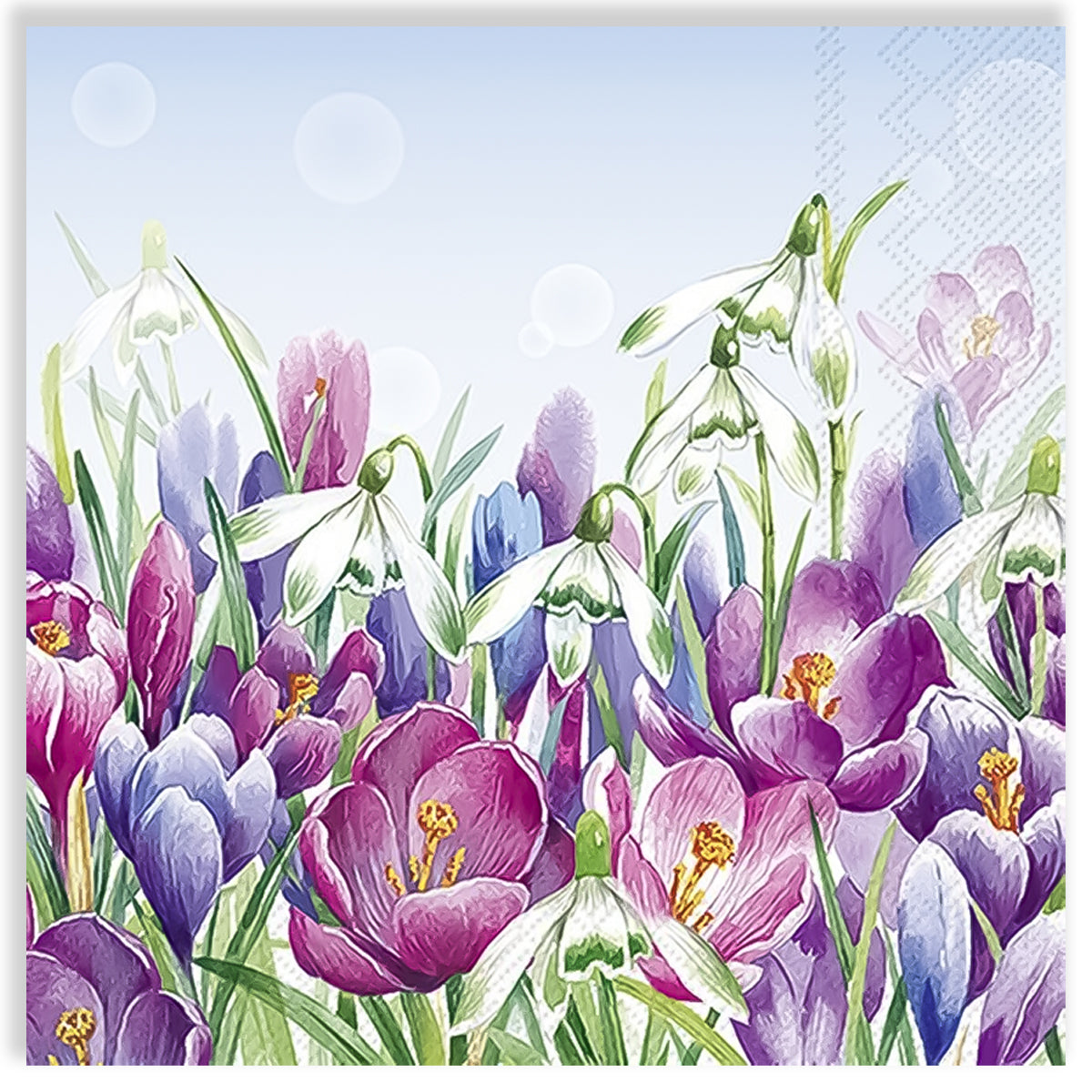 Guardanapo para Decoupage Ihr 33x33cm com 2 Unidades - Flores Azul Claro