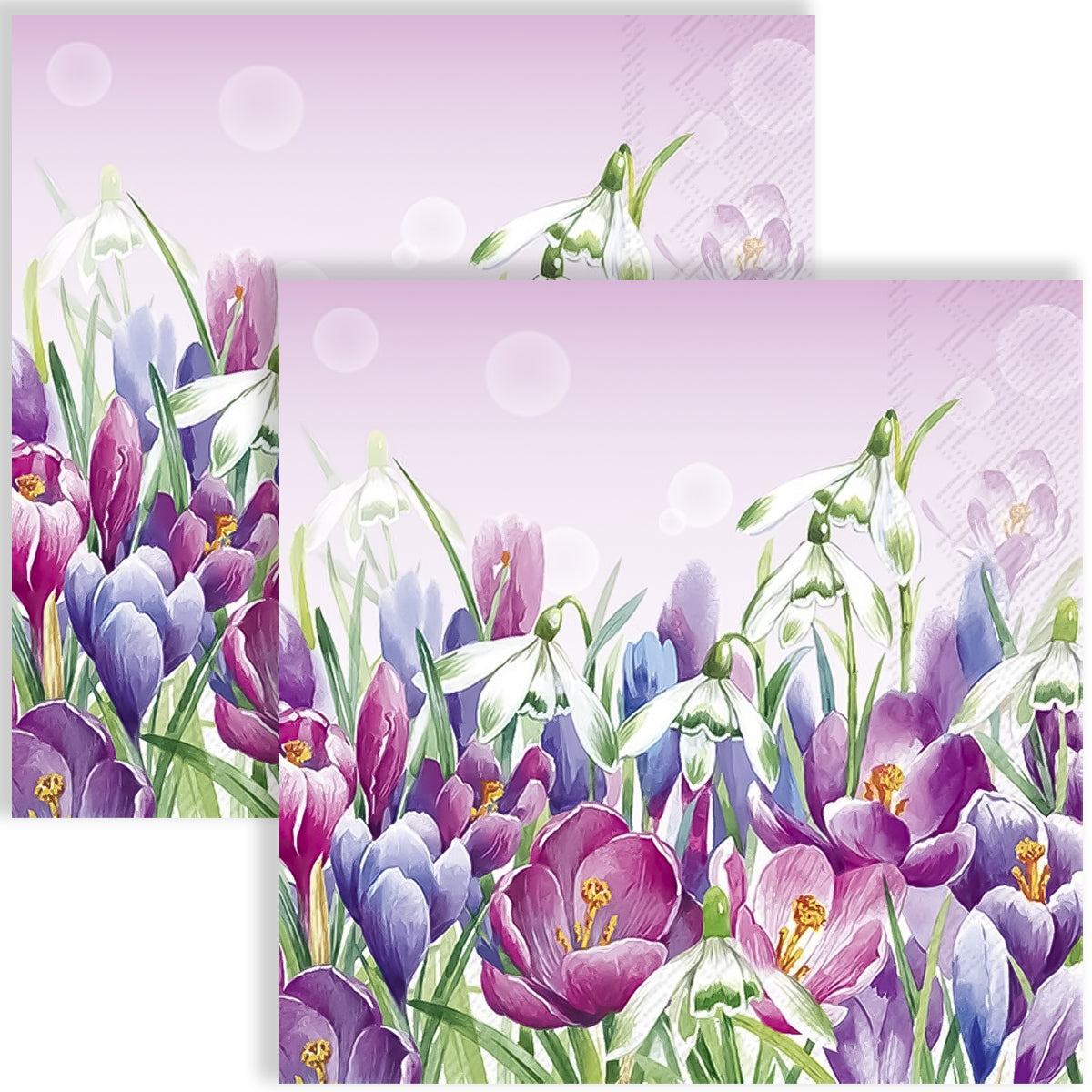 Guardanapo para Decoupage Ihr 33x33cm com 2 Unidades - Flores Rosa Claro