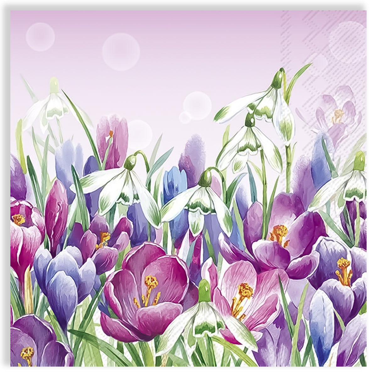 Guardanapo para Decoupage Ihr 33x33cm com 2 Unidades - Flores Rosa Claro