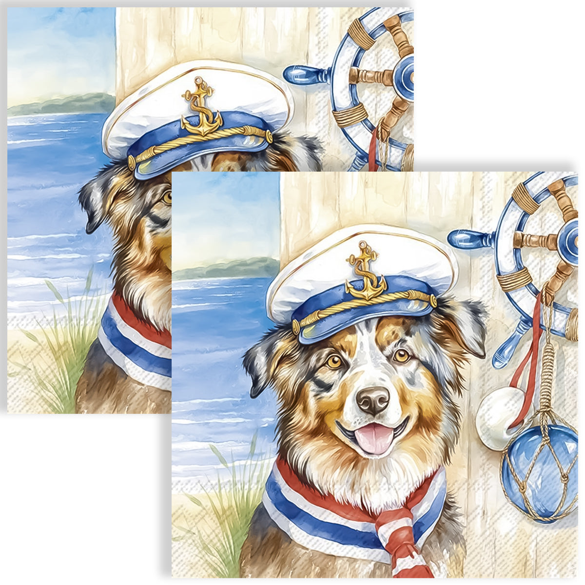 Guardanapo para Decoupage Ihr 33x33cm com 2 Unidades - Cachorro Capitão