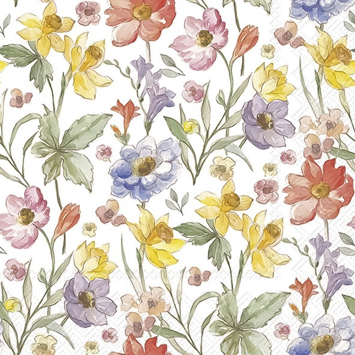 Guardanapo para Decoupage Ihr 33x33cm com 2 Unidades - Flores Suaves