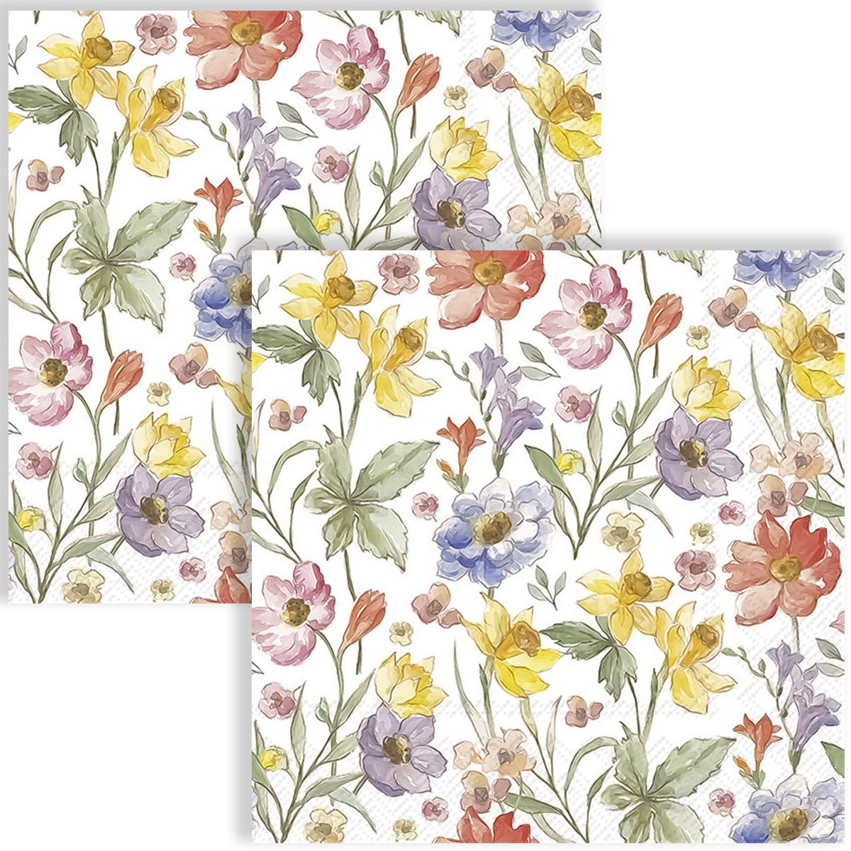 Guardanapo para Decoupage Ihr 33x33cm com 2 Unidades - Flores Suaves