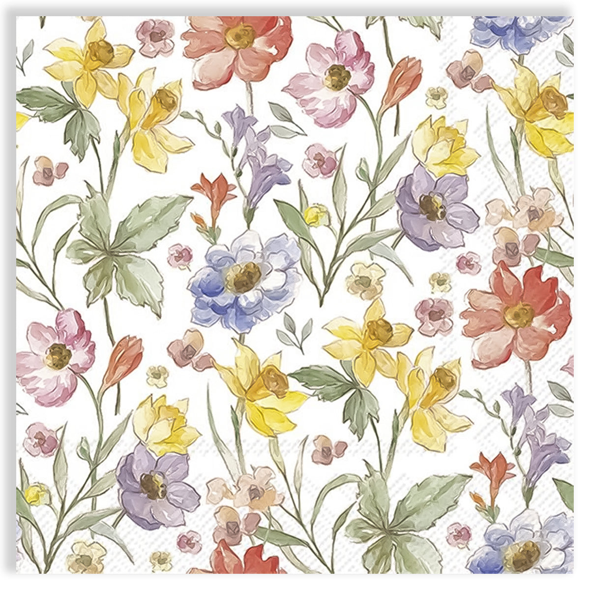 Guardanapo para Decoupage Ihr 33x33cm com 2 Unidades - Flores Suaves