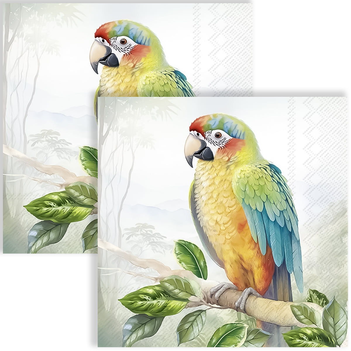 Guardanapo para Decoupage Ihr 33x33cm com 2 Unidades - Papagaio Exótico