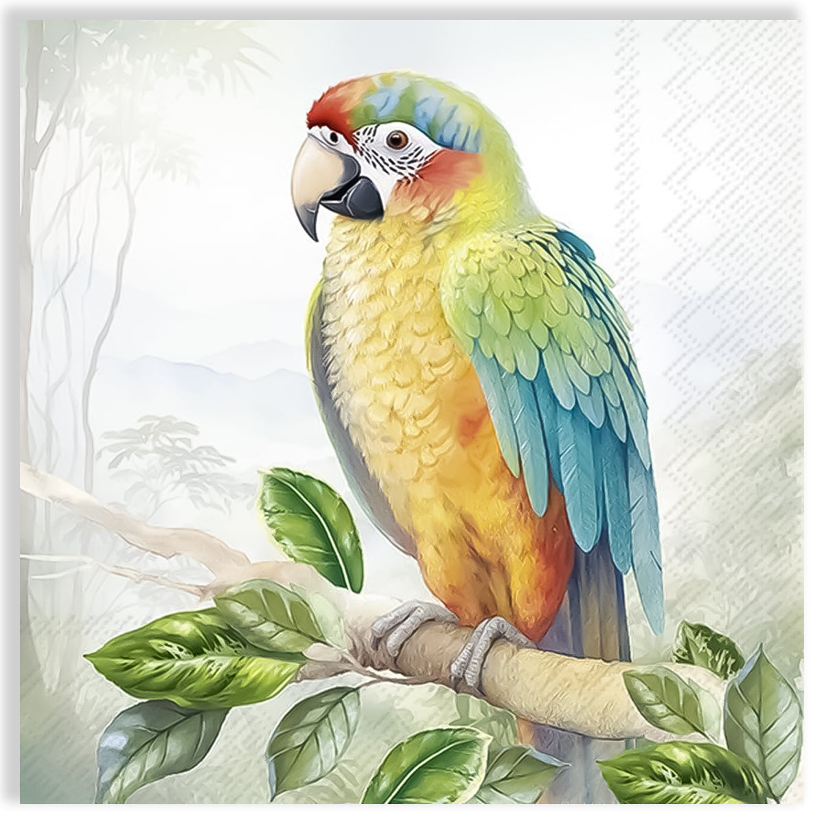 Guardanapo para Decoupage Ihr 33x33cm com 2 Unidades - Papagaio Exótico