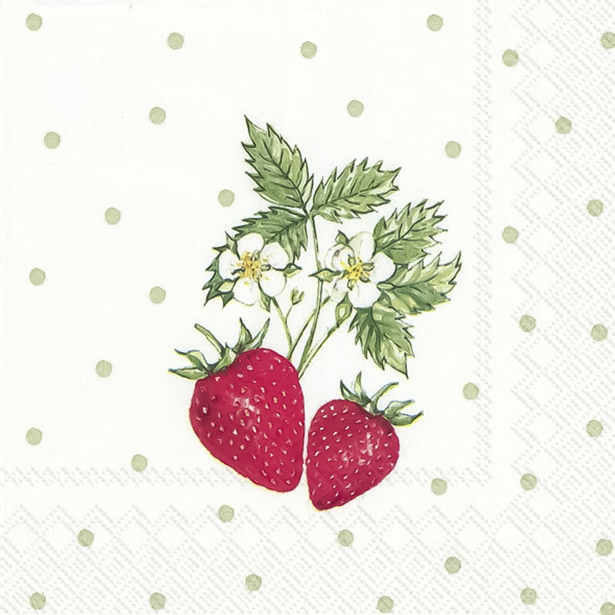 Guardanapo para Decoupage Ihr 33x33cm com 2 Unidades - Morangos Lindos
