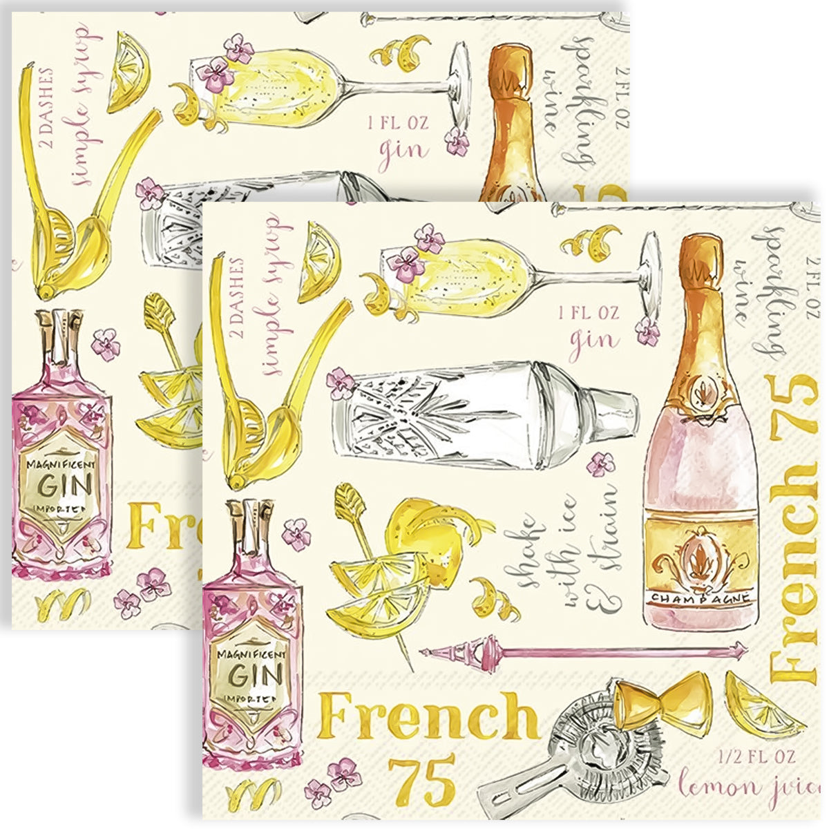 Guardanapo para Decoupage Ihr 33x33cm com 2 Unidades - Bebida Francesa